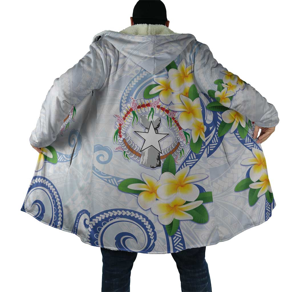 Northern Mariana Islands Chamorro Cloak Plumeria Curves Style White Version LT05 - Polynesian Pride