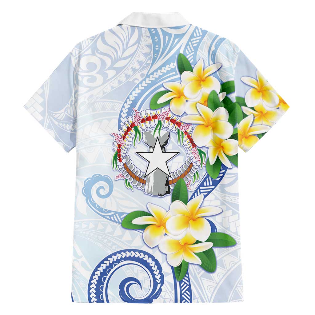 Northern Mariana Islands Chamorro Family Matching Off Shoulder Short Dress and Hawaiian Shirt Plumeria Curves Style White Version