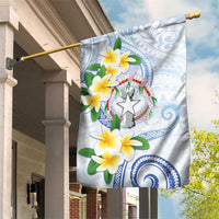 Northern Mariana Islands Chamorro Garden Flag Plumeria Curves Style White Version LT05 House Flag White - Polynesian Pride