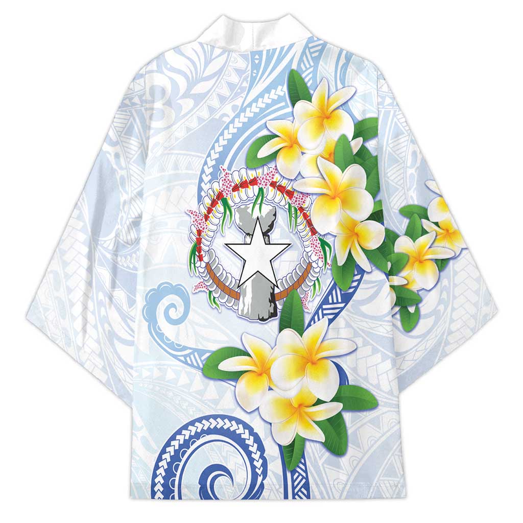 Northern Mariana Islands Chamorro Kimono Plumeria Curves Style White Version LT05 - Polynesian Pride