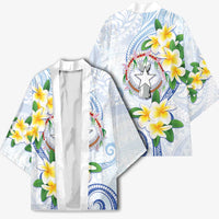 Northern Mariana Islands Chamorro Kimono Plumeria Curves Style White Version LT05 - Polynesian Pride