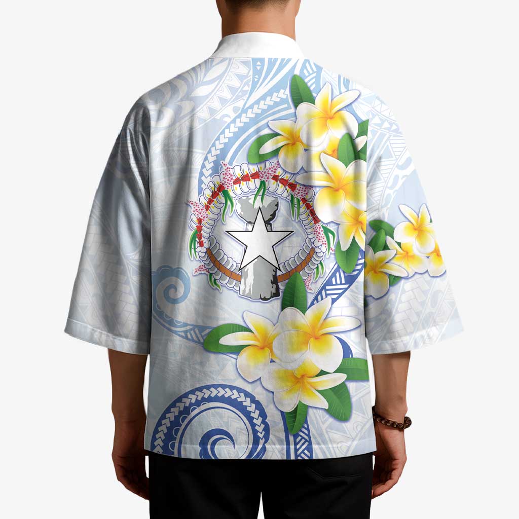 Northern Mariana Islands Chamorro Kimono Plumeria Curves Style White Version LT05 - Polynesian Pride