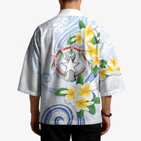 Northern Mariana Islands Chamorro Kimono Plumeria Curves Style White Version LT05 - Polynesian Pride