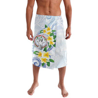 Northern Mariana Islands Chamorro Lavalava Plumeria Curves Style White Version LT05 White - Polynesian Pride