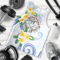 Northern Mariana Islands Chamorro Men Tank Top Plumeria Curves Style White Version LT05 - Polynesian Pride