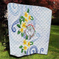 Northern Mariana Islands Chamorro Quilt Plumeria Curves Style White Version LT05 - Polynesian Pride