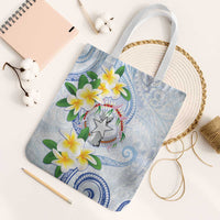 Northern Mariana Islands Chamorro Tote Bag Plumeria Curves Style White Version LT05 White Strap One Size White - Polynesian Pride