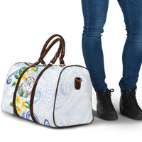 Northern Mariana Islands Chamorro Travel Bag Plumeria Curves Style White Version LT05 - Polynesian Pride