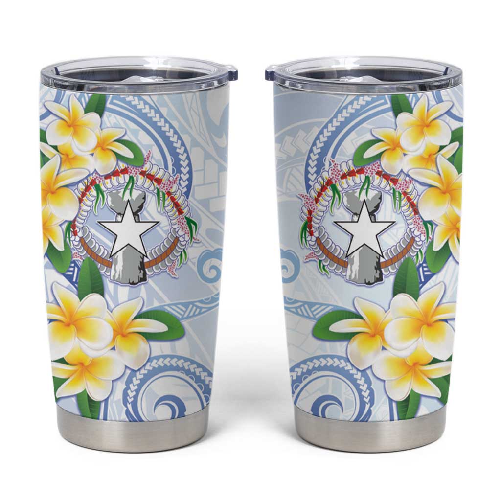 Northern Mariana Islands Chamorro Tumbler Cup Plumeria Curves Style White Version LT05 White - Polynesian Pride