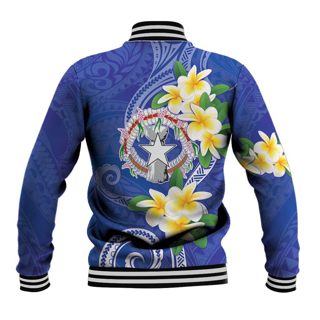 Northern Mariana Islands Chamorro Baseball Jacket Plumeria Curves Style Navy Version