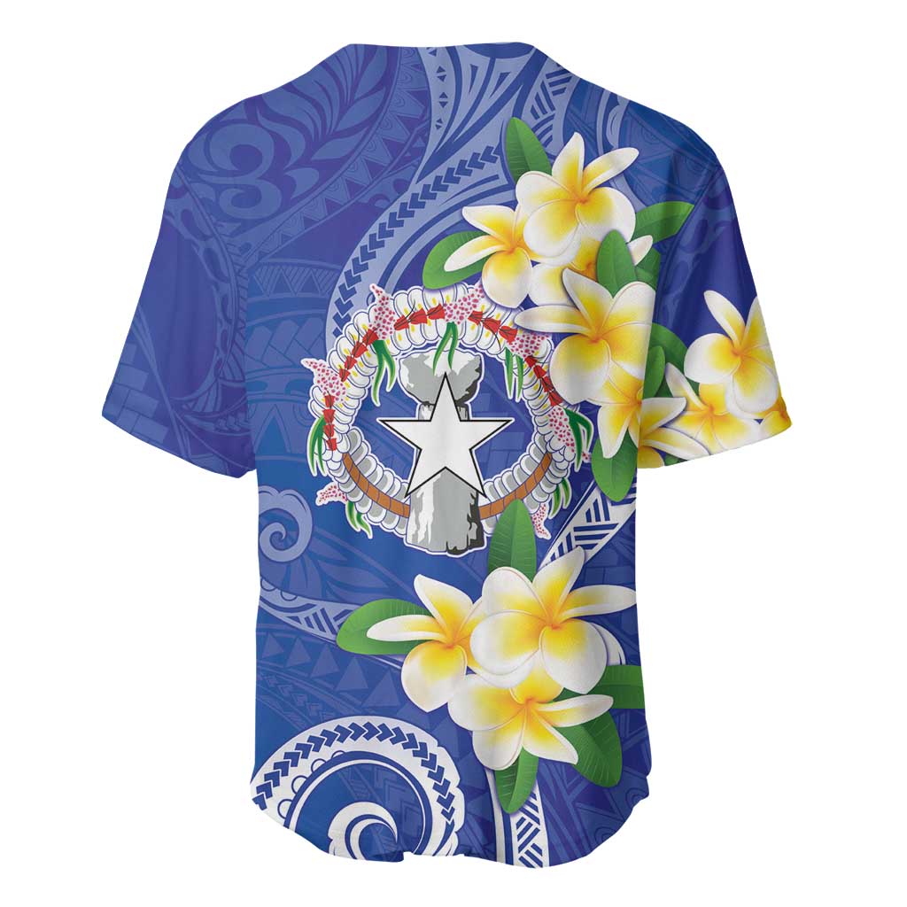 Northern Mariana Islands Chamorro Baseball Jersey Plumeria Curves Style Navy Version LT05 - Polynesian Pride