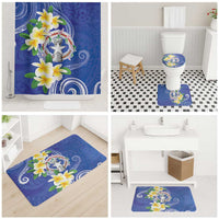 Northern Mariana Islands Chamorro Bathroom Set Plumeria Curves Style Navy Version LT05 - Polynesian Pride