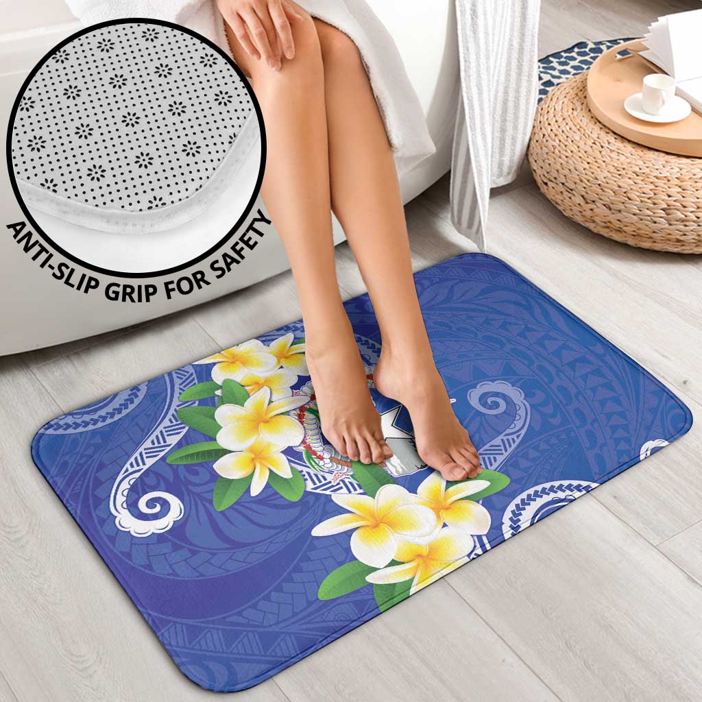 Northern Mariana Islands Chamorro Bathroom Set Plumeria Curves Style Navy Version LT05 - Polynesian Pride