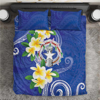 Northern Mariana Islands Chamorro Bedding Set Plumeria Curves Style Navy Version LT05 Navy - Polynesian Pride