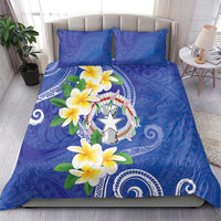 Northern Mariana Islands Chamorro Bedding Set Plumeria Curves Style Navy Version LT05 - Polynesian Pride