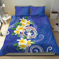 Northern Mariana Islands Chamorro Bedding Set Plumeria Curves Style Navy Version LT05 - Polynesian Pride