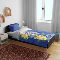 Northern Mariana Islands Chamorro Bedding Set Plumeria Curves Style Navy Version LT05 - Polynesian Pride