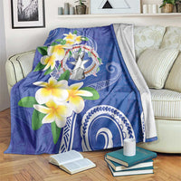 Northern Mariana Islands Chamorro Blanket Plumeria Curves Style Navy Version LT05 Navy - Polynesian Pride