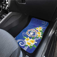 Northern Mariana Islands Chamorro Car Mats Plumeria Curves Style Navy Version LT05 - Polynesian Pride