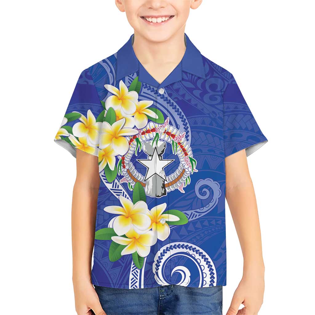 Northern Mariana Islands Chamorro Family Matching Puletasi and Hawaiian Shirt Plumeria Curves Style Navy Version
