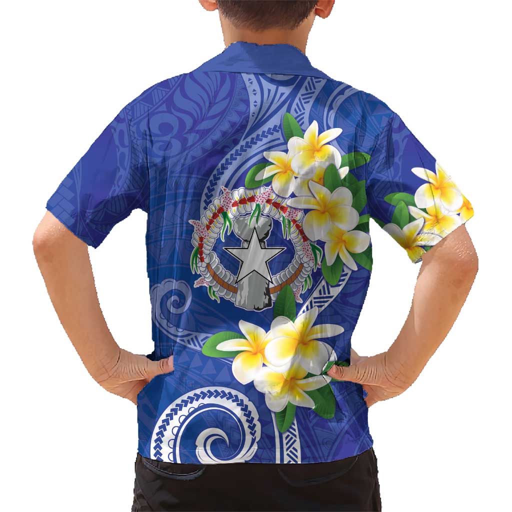 Northern Mariana Islands Chamorro Family Matching Short Sleeve Bodycon Dress and Hawaiian Shirt Plumeria Curves Style Navy Version