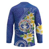 Northern Mariana Islands Chamorro Hockey Jersey Plumeria Curves Style Navy Version