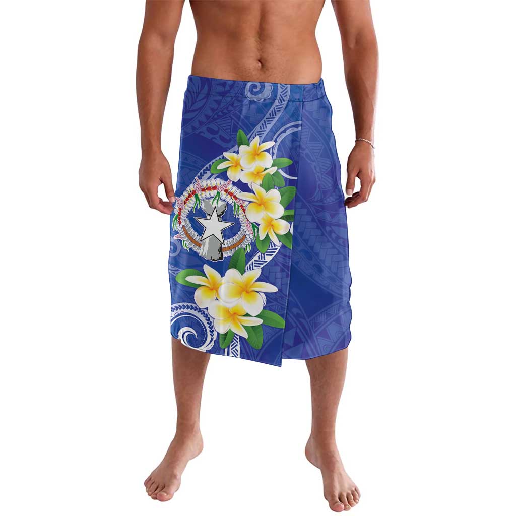 Northern Mariana Islands Chamorro Lavalava Plumeria Curves Style Navy Version LT05 Navy - Polynesian Pride