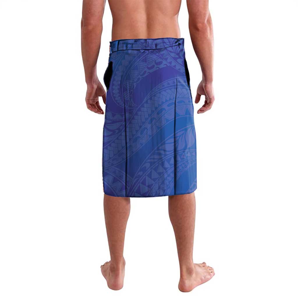 Northern Mariana Islands Chamorro Lavalava Plumeria Curves Style Navy Version LT05 - Polynesian Pride
