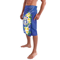 Northern Mariana Islands Chamorro Lavalava Plumeria Curves Style Navy Version LT05 - Polynesian Pride