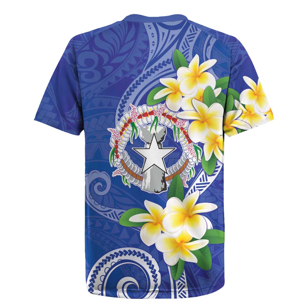 Northern Mariana Islands Chamorro Rugby Jersey Plumeria Curves Style Navy Version LT05 - Polynesian Pride