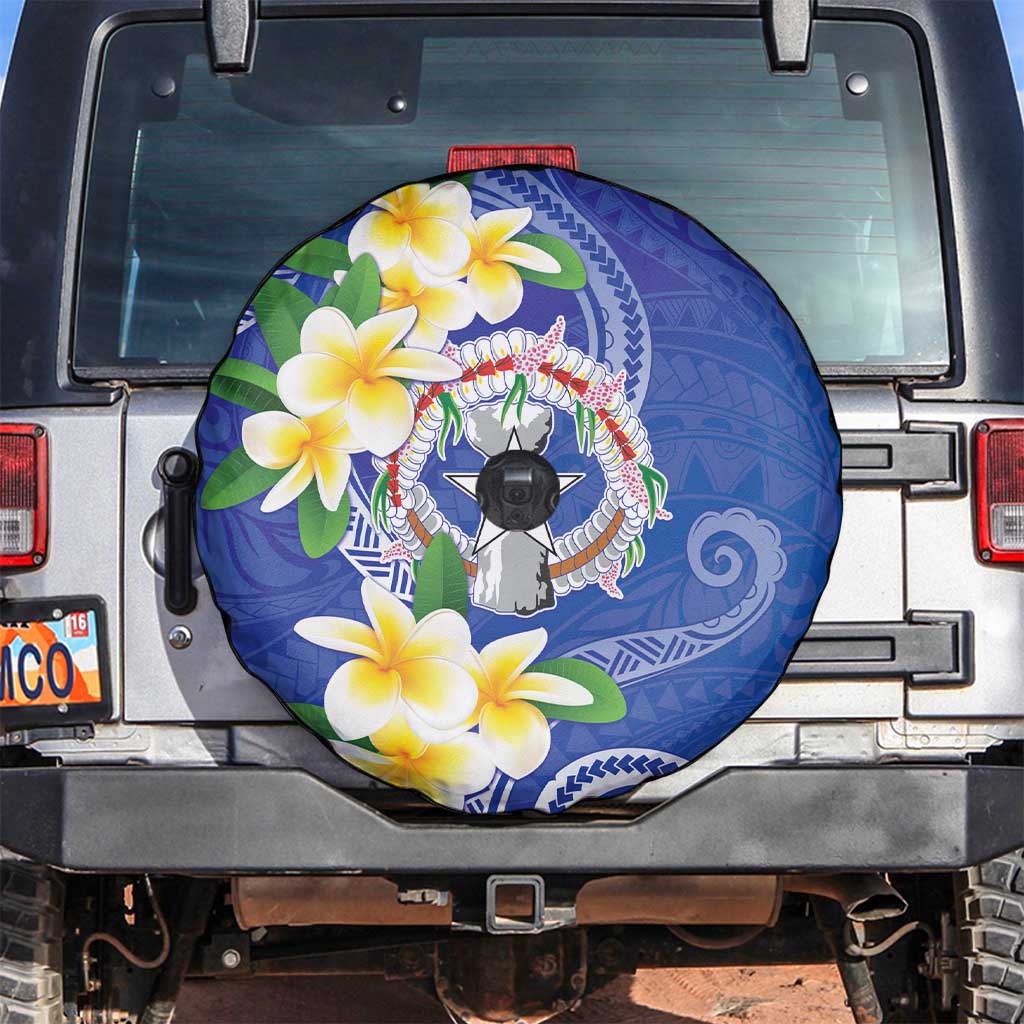 Northern Mariana Islands Chamorro Spare Tire Cover Plumeria Curves Style Navy Version LT05 Navy - Polynesian Pride