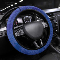 Northern Mariana Islands Chamorro Steering Wheel Cover Plumeria Curves Style Navy Version