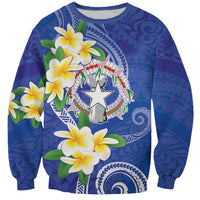 Northern Mariana Islands Chamorro Sweatshirt Plumeria Curves Style Navy Version LT05 Unisex Navy - Polynesian Pride