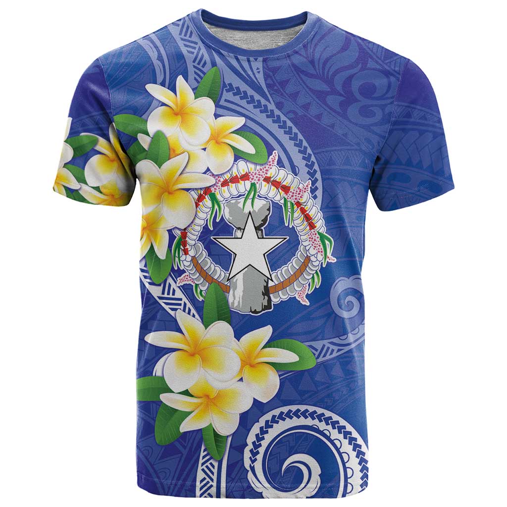 Northern Mariana Islands Chamorro T Shirt Plumeria Curves Style Navy Version LT05 Navy - Polynesian Pride