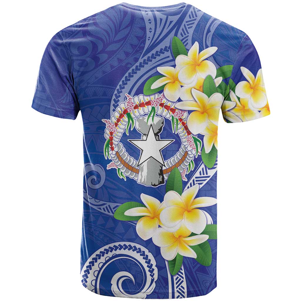 Northern Mariana Islands Chamorro T Shirt Plumeria Curves Style Navy Version LT05 - Polynesian Pride