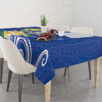 Northern Mariana Islands Chamorro Tablecloth Plumeria Curves Style Navy Version LT05 - Polynesian Pride