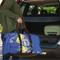 Northern Mariana Islands Chamorro Travel Bag Plumeria Curves Style Navy Version LT05 - Polynesian Pride