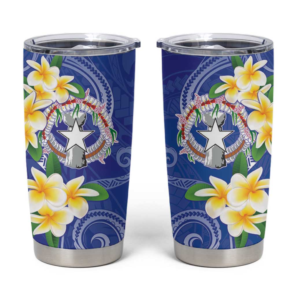 Northern Mariana Islands Chamorro Tumbler Cup Plumeria Curves Style Navy Version LT05 Navy - Polynesian Pride