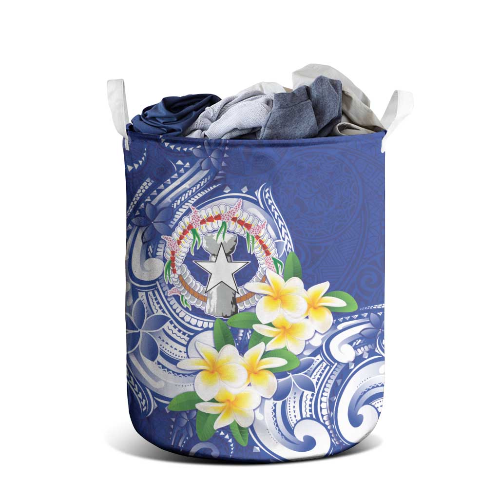 Northern Mariana Islands Laundry Basket Polynesian Pattern With Frangipani LT05 - Polynesian Pride