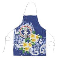 Northern Mariana Islands Apron Polynesian Pattern With Frangipani LT05 Navy - Polynesian Pride
