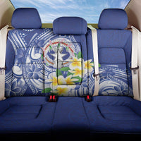 Northern Mariana Islands Back Car Seat Cover Polynesian Pattern With Frangipani LT05 One Size Navy - Polynesian Pride