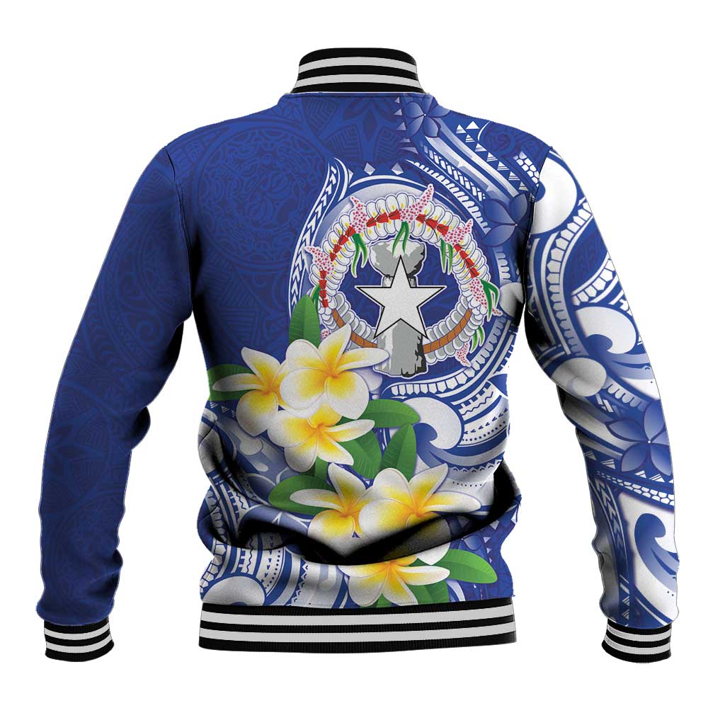 Northern Mariana Islands Baseball Jacket Polynesian Pattern With Frangipani LT05 - Polynesian Pride
