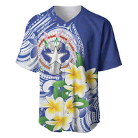 Northern Mariana Islands Baseball Jersey Polynesian Pattern With Frangipani LT05 Navy - Polynesian Pride