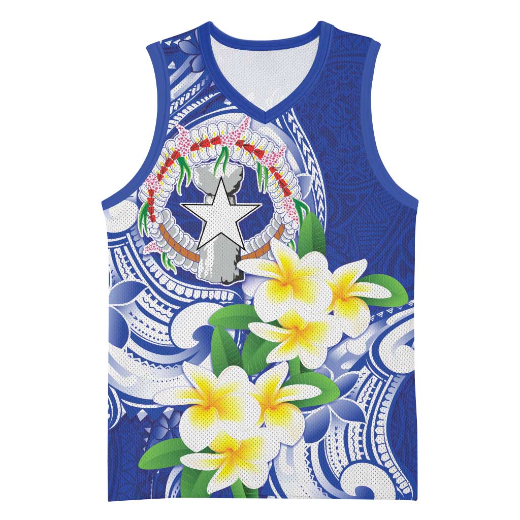 Northern Mariana Islands Basketball Jersey Polynesian Pattern With Frangipani LT05 Unisex Navy - Polynesian Pride