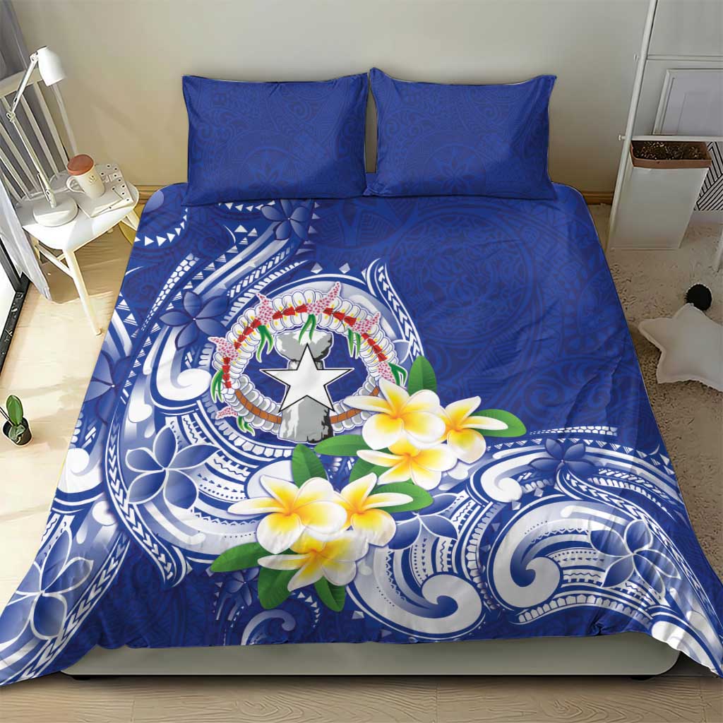 Northern Mariana Islands Bedding Set Polynesian Pattern With Frangipani LT05 - Polynesian Pride