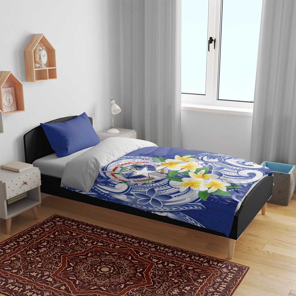 Northern Mariana Islands Bedding Set Polynesian Pattern With Frangipani LT05 - Polynesian Pride