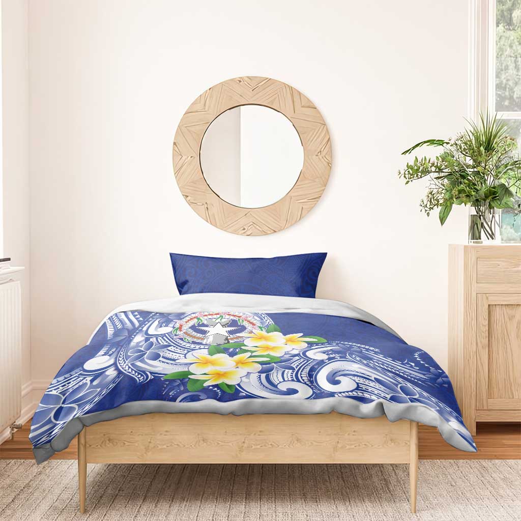 Northern Mariana Islands Bedding Set Polynesian Pattern With Frangipani LT05 - Polynesian Pride