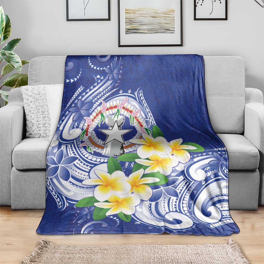 Northern Mariana Islands Blanket Polynesian Pattern With Frangipani LT05 - Polynesian Pride