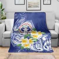 Northern Mariana Islands Blanket Polynesian Pattern With Frangipani LT05 - Polynesian Pride
