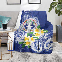 Northern Mariana Islands Blanket Polynesian Pattern With Frangipani LT05 - Polynesian Pride